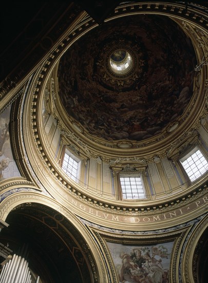 BORROMINI FRANCESCO 1599/1667
INTERIOR-CUPULA CON FRESCOS DE CIRO FERRI(ALUMNO DE CORTONA)-S