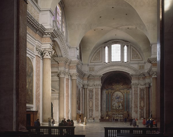 INTERIOR-NAVE DEL CRUCERO CON CAPILLA AL FONDO-S XVII
ROMA, IGLESIA DE SANTA MARIA ANGELES