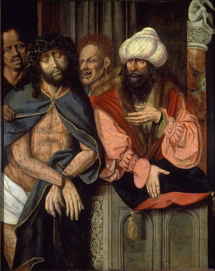 MAESTRO DE LA SANTA SANGRE
ECCE-HOMO, PANEL CENTRAL-EL NAZARENO PILATOS Y DOS JUDIOS-NºP