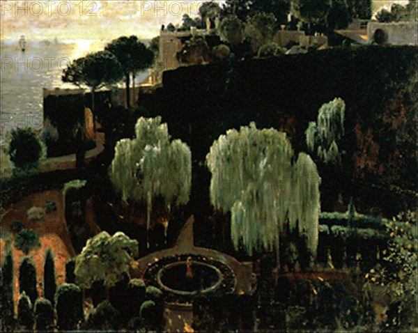 RUSIÑOL SANTIAGO 1861/1931
SAUCES EN PALMA DE MALLORCA-OLEO LIENZO, 108,8x134,7 CM-MODERNISMO