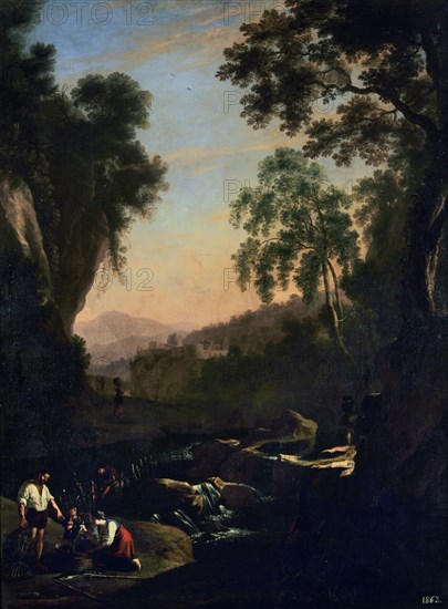 Van Swanevelt, Landscape with the sun in the West