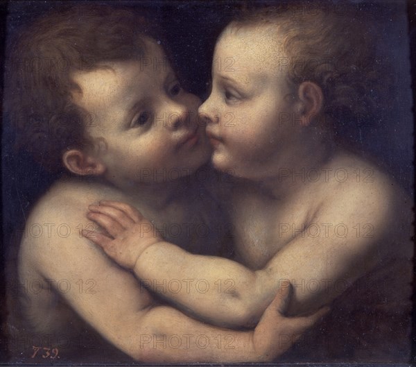 Luini (copy), Jesus and St. John embracing each other.