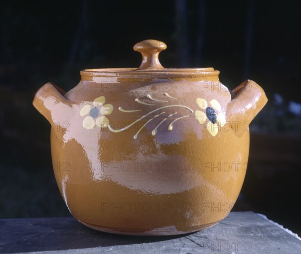 "OLLA" VIDRIADA CON DECORACION VEGETAL - S XX ARTE POPULAR
PRIEGO, COLECCION