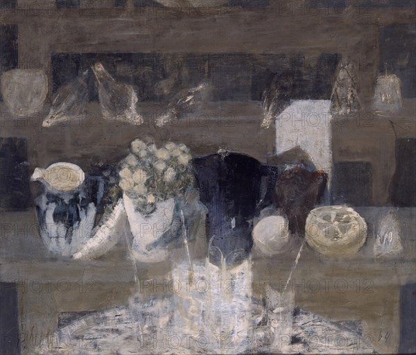 COSSIO PANCHO FRANCISCO 1884/1970
BODEGON CON JARRAS,FLORES Y PAJAROS 1964 - OLEO/LIENZO 81,5X92,5