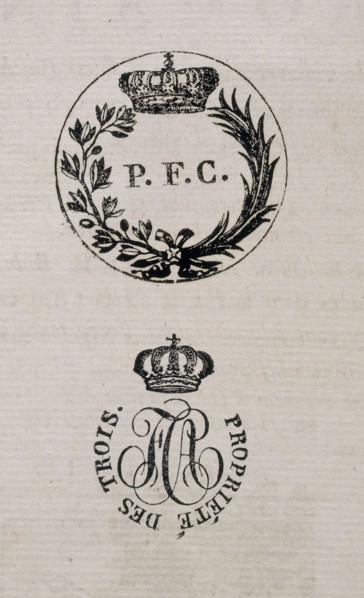 Ex-libris d'un ouvrage appartenant à Charles de Bourbon