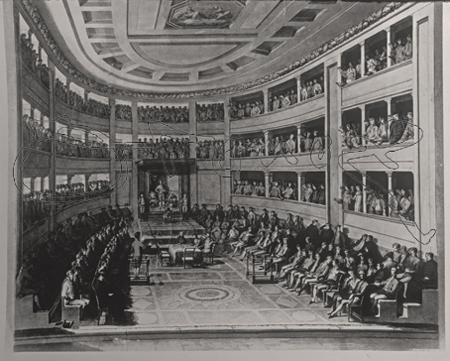 UNA SESION DE LAS CORTES DURANTE EL REINADO DE FERNANDO VII-S XIX
Madrid, Lazaro Galdiano museum