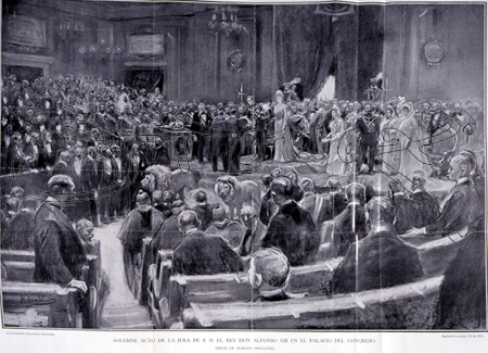 BENLLIURE MARIANO 1862/1947
ILUSTRAC ESP/AMER-ACTO DE JURA DE ALFONSO XIII EN PALACIO