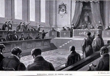 BLANCH F
SESION DEL ESTAMENTO DE PROCERES EN EL CASON BUEN RETIRO 1821
BARCELONA, BIBLIOTECA DE