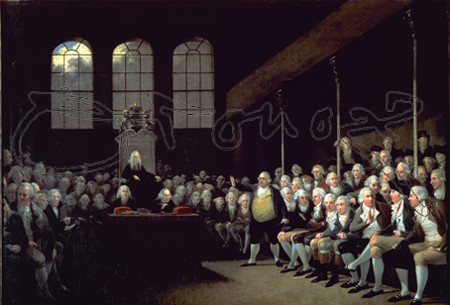 Hickel, William Pitt s'adressant à la Chambre des Communes à propos de la déclaration de guerre de la France (1793)