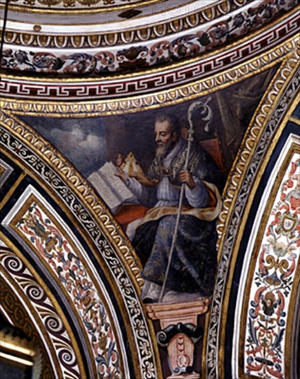 INTERIOR-DET PECHINA:PAPA-FRESCO-CUPULA ENTRE LA SACRISTIA Y CAPILLA S JERONIMO
GUADALUPE,