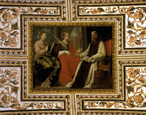 SACRISTIA-BOVEDA DE CAÑON-S XVII-DET S JERONIMO CON LOS MARTIRES-PINTURA ESPAÑOLA
GUADALUPE,