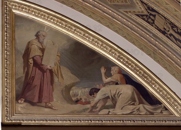 RIBERA CARLOS L 1815/91
HEMICICLO/SALON SESIONES-BOVEDA-DET LUNETO-MOISES CON LAS TABLAS DE LA LEY