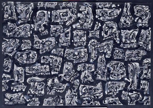 SAURA ANTONIO 1930-98
MULTITUD-ICEBERG 1983-TECNICA MIXTA SOBRE CARTULINA-70X100 CM
MADRID,