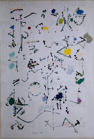 MOMPO MANUEL H 1927/92
FIGURAS EN GRISES Y AMARILLOS 1985-PINTURA SOBRE PAPEL 100X70 CM
MADRID,