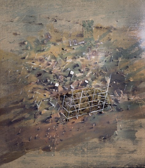 GENOVES JUAN 1930-
CONSTRUCCIONES ESPECIALES 1990 OLEO/TABLA 122X110 CM
MADRID, CONGRESO DE LOS