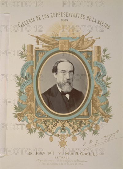 GALERIA REPRESENTANTES DE LA NACION 1869-D.FCO PI Y MARGALL-DIPUTADO POR BARCELONA
MADRID,