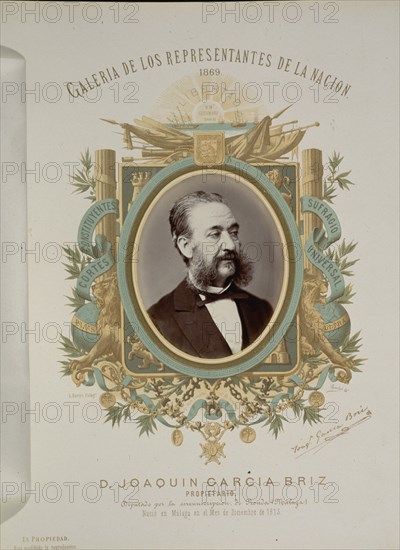 GALERIA REPRESENTANTES DE LA NACION 1869-D.JOAQUIN GARCIA BRIZ-DIPUTADO DE RONDA(MALAGA)
MADRID,