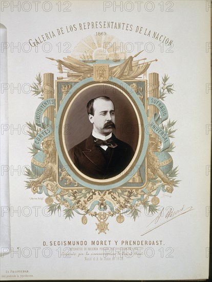 GALERIA REPRESENTANTES DE LA NACION 1869-D.SEGISMUNDO MORET Y PRENDERGAST-DIPUTADO CIUDAD