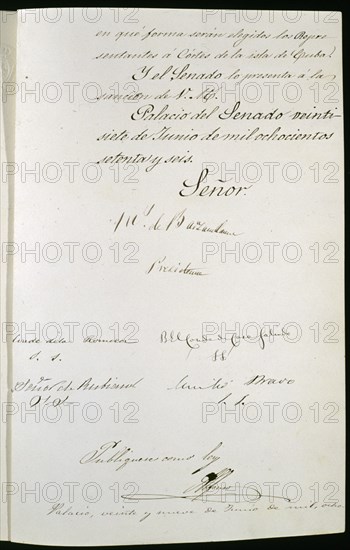 CONSTITUCION DE 1876 REFRENDADA CON LA FIRMA DE ALFONSO XII
MADRID, CONGRESO DE LOS