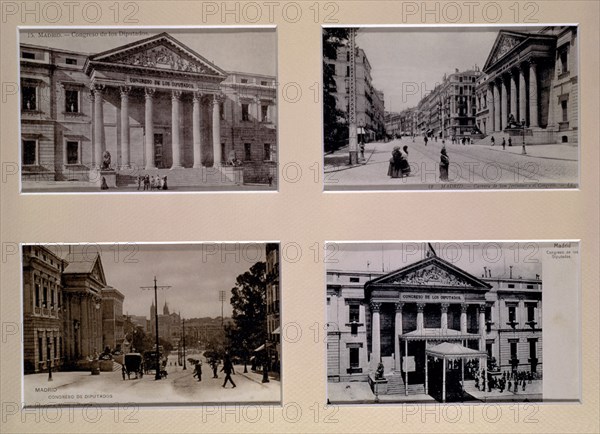4 FOTOGRAFIAS ANTIGUAS DEL CONGRESO DE DIPUTADOS Y CARRERA SAN JERONIMO
MADRID, CONGRESO DE LOS