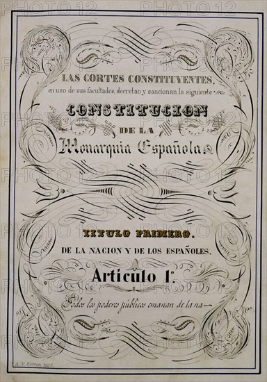 CONSTITUCION 1856-1ªPAGINA-TITULO PRIMERO-ARTICULO 1º
MADRID, CONGRESO DE LOS