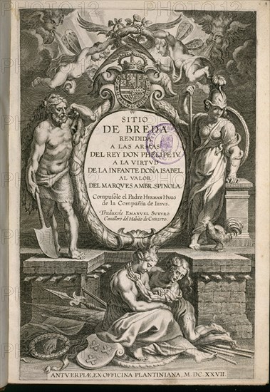 HUGO HERMAN PADRE
GRABADO-ALEGORIA AL SITIO DE BREDA RENDIDA A LAS ARMAS DEL REY FELIPE IV-AMBERES