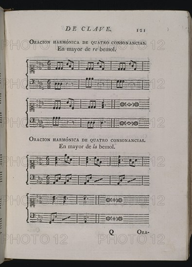 LIBRO MUSICA-DE CLAVE-ORACION HARMONICA DE 4 CONSONANCIAS EN MAYOR RE BEMOL Y LA BEMOL-PG