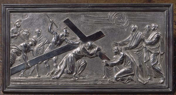 GIARDONI JOSE
PLACA DE PLATA REPUJADA-1781- PRIMERA CAIDA- JESUS CON LA CRUZ A CUESTAS
MADRID,