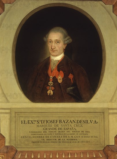 JOSE BAZAN DE SILVA- MARQUES DE SANTA CRUZ ( +1802) - SEPTIMO DIRECTOR DE LA ACADEMIA-O/L
MADRID,