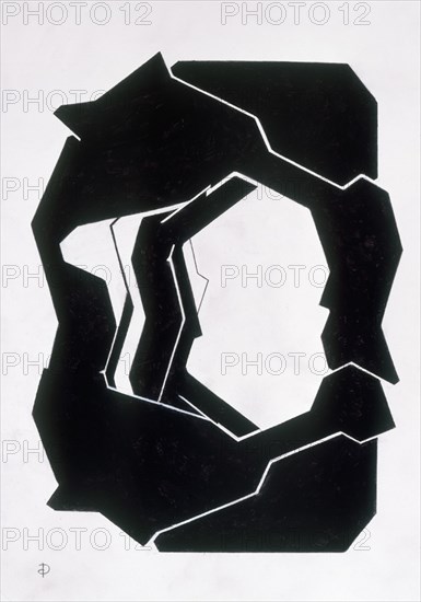 PALAZUELO PABLO 1916-
SINENSIS- I- GOUCHE- PAPEL ARCHES- PAL 387-  1999
MADRID, GALERIA SOLEDAD