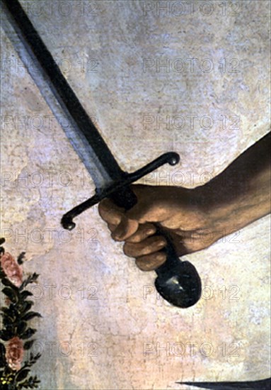 Zurbaran, Martyre de Jacques - Main et épée du bourreau (détail)