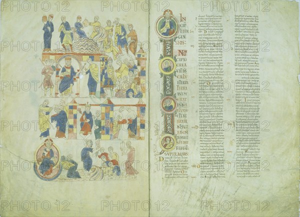 ILUSTRACION MINIADA DE LA BIBLIA DE RIPOLL - ESCENA DEL GENESIS - S XI
VATICANO,