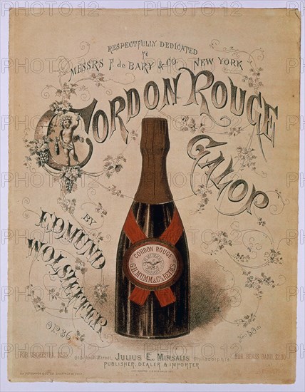 MIRSALIS JULIUS E
CARTEL PUBLICITARIO ANUNCIANDO CHAMPAN "CORDON ROUGE" - 1877

This image is