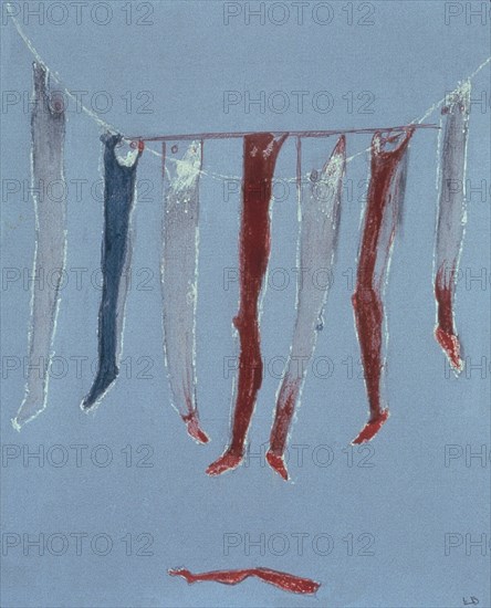 BOURGEOIS LOUISE 1911-
UNTITLED (LEGS AND BONES) - 1993 - TECNICA MIXTA SOBRE PAPEL  -