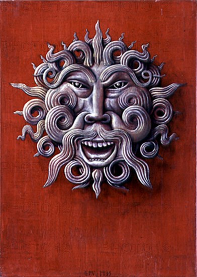 PEREZ VILLALTA GUILLERMO 1948-
ROSTRO IGNEO BASADO EN UN PENTAGONO - 1993 - 50x35,5- DE LA SERIE