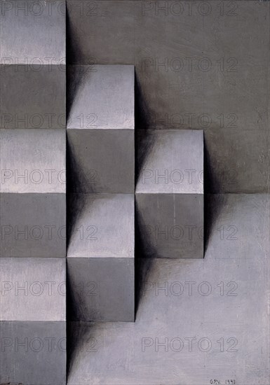 PEREZ VILLALTA GUILLERMO 1948-
DAMERO Y CLAROSCURO - 1993 - 50x35,5- DE LA SERIE