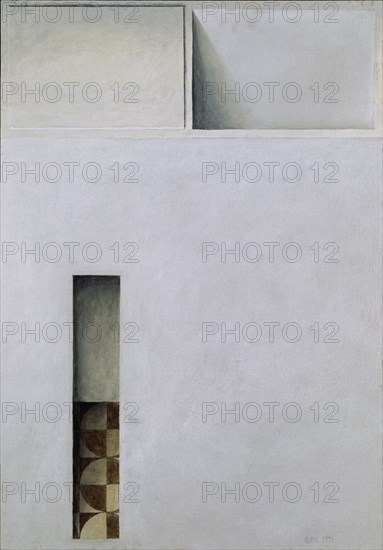 PEREZ VILLALTA GUILLERMO 1948-
PATIO CON SOMBRA Y LUZ- 1993 - 100x70- CARTON/TABLE- DE LA SERIE
