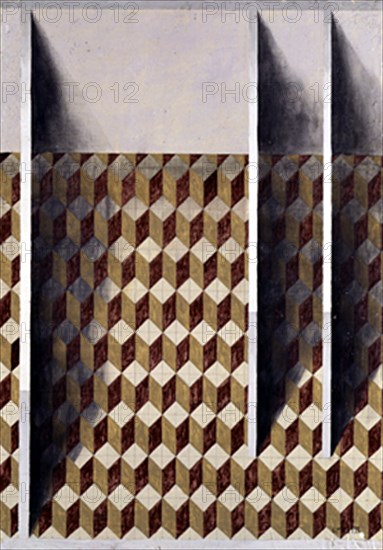 PEREZ VILLALTA GUILLERMO 1948-
PATIO CON TRES MUROS- 1993 - 100x70- CARTON/TABLE- DE LA SERIE
