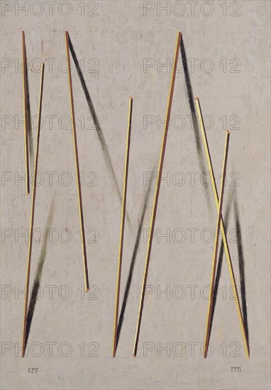 PEREZ VILLALTA GUILLERMO 1948-
LUGAR DE LAS LINEAS CLAVADAS- 1993 - 100x70- CARTON/TABLE- SERIE