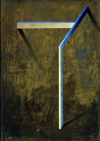 PEREZ VILLALTA GUILLERMO 1948-
LUGAR CON FONDO OCRE- 1993 - 100x70- CARTON/TABLE- SERIE