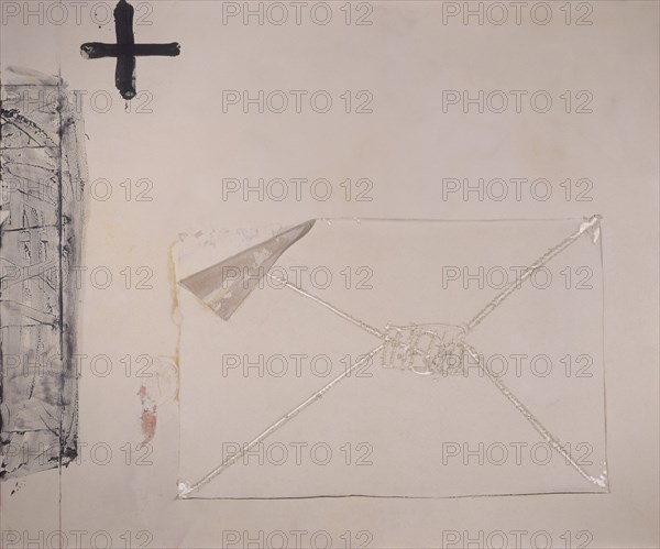 TAPIES ANTONI 1923-
UNO DE LOS DIPTICO DE SOBRES 1997- TECNICA MIXTA SOBRE FUSTA
BARCELONA,