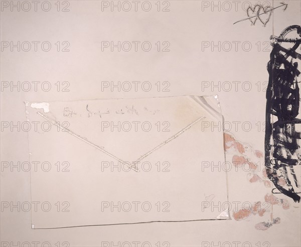 TAPIES ANTONI 1923-
UNO DE LOS DIPTICO DE SOBRES 1997- TECNICA MIXTA SOBRE FUSTA
BARCELONA,