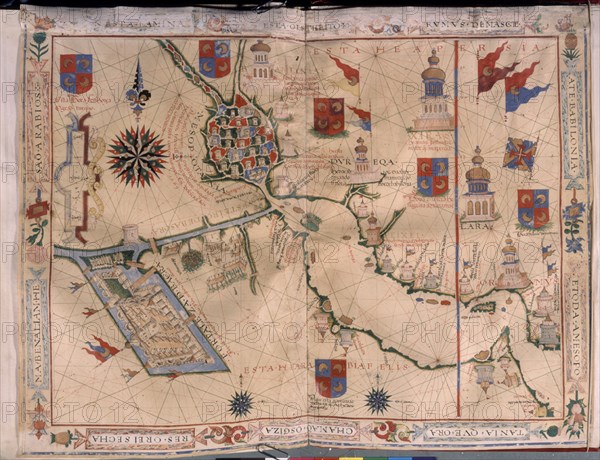 VAZ DOURADO FERNAO 1520/80
MAPA DE MESOPOTAMIA Y EL IMPERIO PERSA - ATLAS PORTULANO - 1568 - MAR