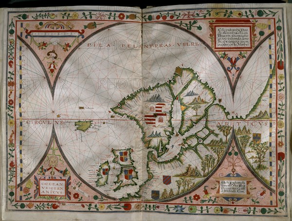 VAZ DOURADO FERNAO 1520/80
ATLAS PORTULANO - 1568
MADRID, COLECCION DUQUES DE