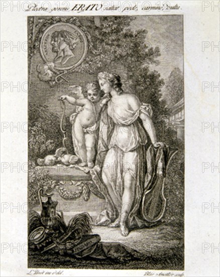PARET Y ALCAZAR LUIS 1746/1799
ERATO MUSA DE LA POESIA LIRICA Y AMOROSA - GRABADO REALIZADO POR