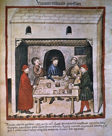 TACUINUM SANITATIS - VINO TINTO (VIN ROUGE FORT) -MANUSCRITO MEDIEVAL SOBRE MEDICINA - S