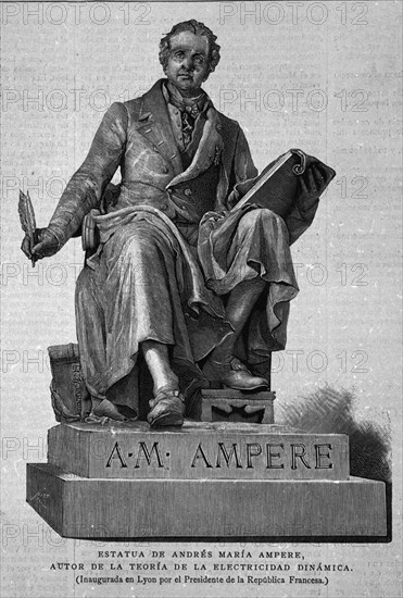 ESTATUA DE ANDRE MARIE AMPERE - AUTOR DE LA TEORIA DE LA ELECTRICIDAD DINAMICA - S XIX
MADRID,