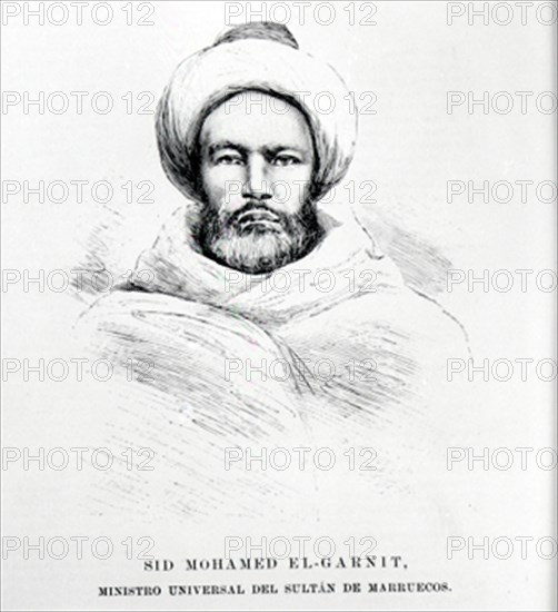 MOHAMED EL-GARNIT MINISTRON DEL SULTAN DE MARRUECOS - GRABADO S XIX
MADRID, BIBLIOTECA NACIONAL