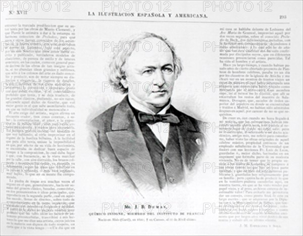 JEAN BAPTISTE DUMAS - 1800/1884 - QUIMICO FRANCES
MADRID, BIBLIOTECA NACIONAL GRABADO
MADRID