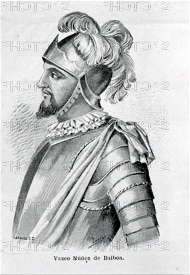 VASCO NUÑEZ DE BALBOA (1475/1519) - DESCUBRIDOR DEL OCEANO PACIFICO
MADRID, BIBLIOTECA NACIONAL